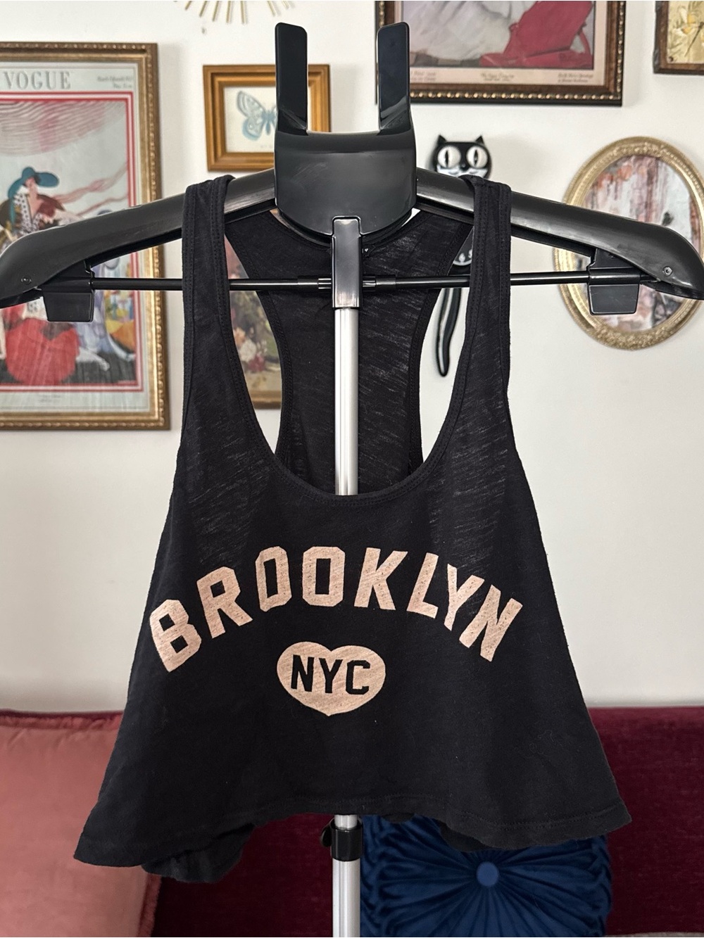 Brooklyn NYC Black Cropped Tank Top